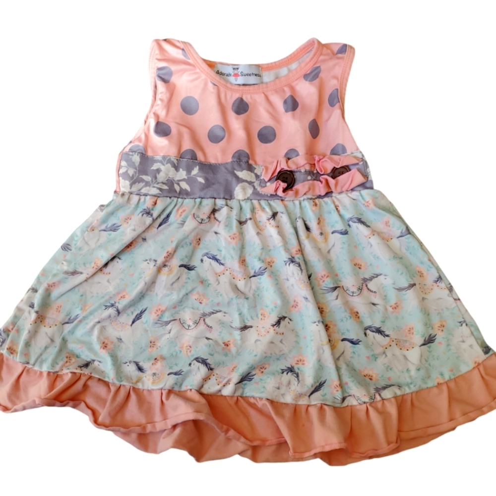 Adorable Sweetness Horse Dress 3T